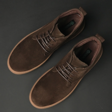 Ghete piele naturală - NOMAD - Maro Ciocolată Velur
