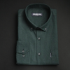 Cămașă groasă pentru bărbați - Deceneu - Verde cu bleumarin