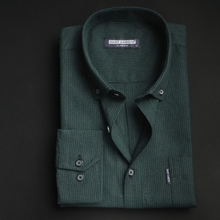 Cămașă groasă pentru bărbați - Deceneu - Verde cu bleumarin