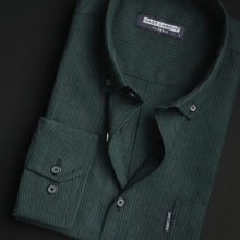 Cămașă groasă pentru bărbați - Deceneu - Verde cu bleumarin