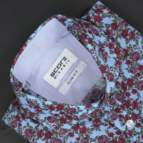 Cămașă Score - Super-Slim - Forme florale - Multicolor - M8