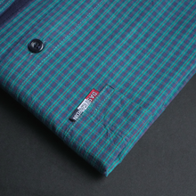 Cămașă pentru bărbați - Napoli - Turcoaz cu albastru și roșu