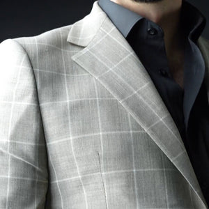 Sacou bărbați Confex - Slim Fit - Bej în carouri