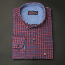 Cămașă pentru bărbați - Nikos - Albastru cu vișiniu și alb