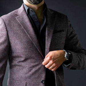 Sacou bărbați Confex - Regular-Fit - Vișiniu pepit