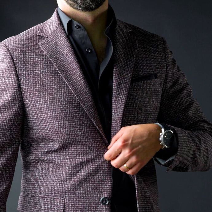 Sacou bărbați Confex - Regular-Fit - Vișiniu pepit
