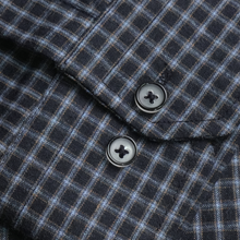 Cămașă groasă pentru bărbați - Modena - Negru cu bleu