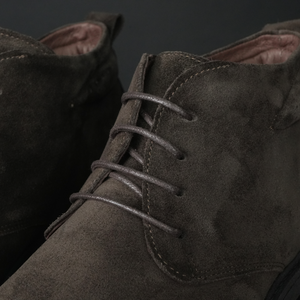 Ghete piele naturală velur  - Tucson - Maro WAX EFFECT