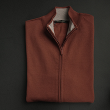 Pulover bărbătesc Premium Zip-UP - Cărămiziu