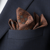 Batistă de buzunar - Maro cu bej și negru - Model floral - M6