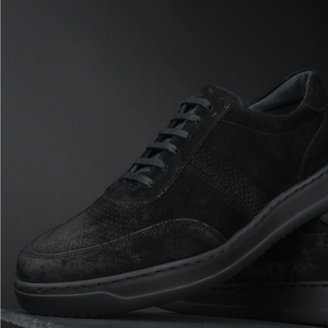 Pantofi bărbătești din piele - Urban FLEX - Negru Velur
