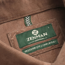 Cămașă din raiat fin - ZENMAN RoyalTOUCH™ - Corduroy EDITION - Cărămiziu Toscan