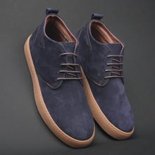 Ghete piele naturală - NOMAD - Bleumarin Velur