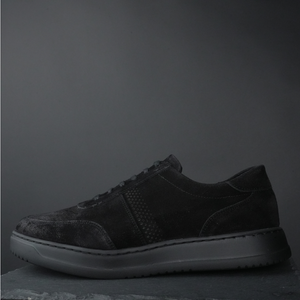 Pantofi bărbătești din piele - Urban FLEX - Negru Velur