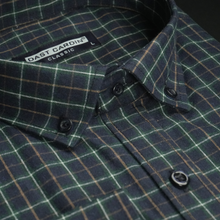 Cămașă groasă pentru bărbați - Parma - Bleumarin cu verde și negru