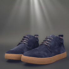 Ghete piele naturală - NOMAD - Bleumarin Velur