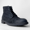Ghete vintage din piele naturală velur - Gary - Negru - WAX Effect