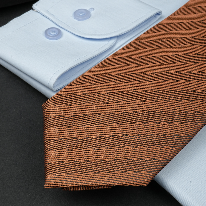 a close up of a tie on a table