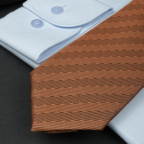 a close up of a tie on a table