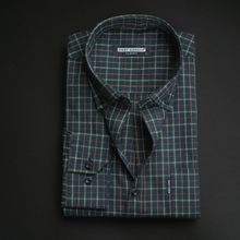 Cămașă groasă pentru bărbați - Parma - Bleumarin cu verde și negru