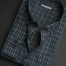 Cămașă groasă pentru bărbați - Parma - Bleumarin cu verde și negru