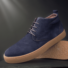 Ghete piele naturală - NOMAD - Bleumarin Velur