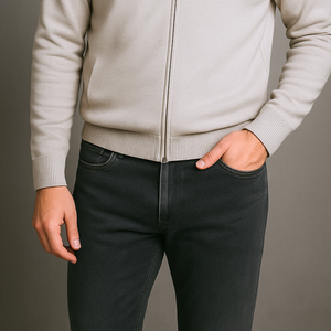 Pulover bărbătesc Premium Zip-UP - Bej