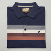 Tricou Polo pentru bărbați - ARES - CAPRI - Bleumarin cu bej și cărămiziu