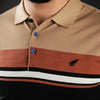 Tricou Polo pentru bărbați - Ares - CLASS - Bej cu negru și cărămiziu