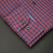 Cămașă pentru bărbați - Nikos - Albastru cu vișiniu și alb