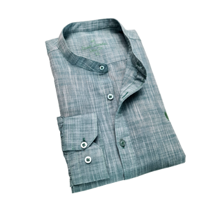 Cămașă barbătească din in - Basil - Slim Fit -  Verde