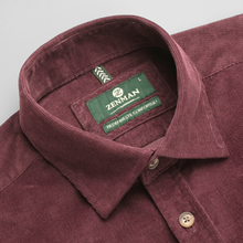 Cămașă din raiat fin - ZENMAN RoyalTOUCH™ - Corduroy EDITION - Burgundiu Aristocrat