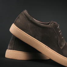 Pantofi bărbătești din piele - Nujabes - Maro velur