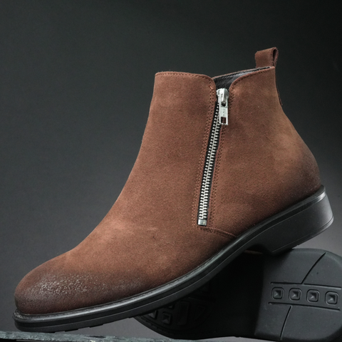 Ghete piele naturală - Zanetti - Maro Cognac Velur