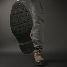 Ghete vintage din piele naturală velur - Gary - Bej - WAX Effect