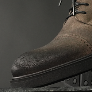 Ghete vintage din piele naturală velur - Gary - Bej - WAX Effect