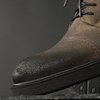 Ghete vintage din piele naturală velur - Gary - Bej - WAX Effect