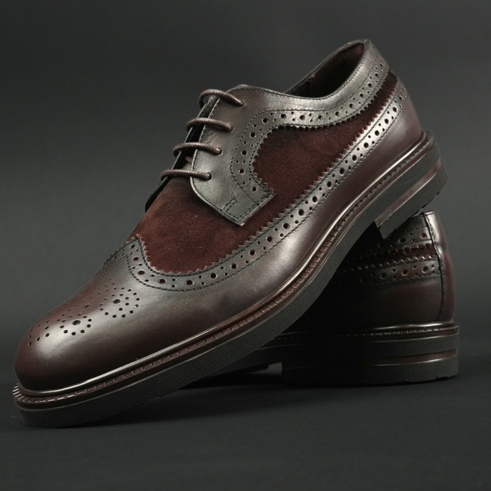 Pantofi bărbătești din piele - ZEBRUGE - Maro ciocolată