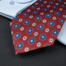 a close up of a tie on a table