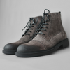 Ghete vintage din piele naturală velur - Gary - Gri închis - WAX Effect