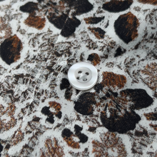 Cămașă Confex - Forme florale - Alb cu negru și cărămiziu - M8