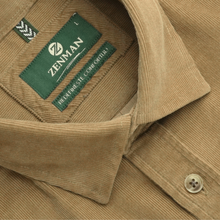 Cămașă din raiat fin - ZENMAN RoyalTOUCH™ - Corduroy EDITION - Bej Camel