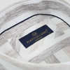 Cămașă bărbătească cu mânecă scurtă - Azuro - Alb cu bej și maro