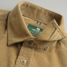 Cămașă din raiat fin - ZENMAN RoyalTOUCH™ - Corduroy EDITION - Bej Camel