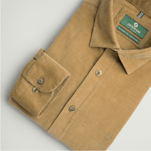 Cămașă din raiat fin - ZENMAN RoyalTOUCH™ - Corduroy EDITION - Bej Camel