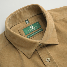Cămașă din raiat fin - ZENMAN RoyalTOUCH™ - Corduroy EDITION - Bej Camel