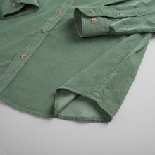 Cămașă din raiat fin - ZENMAN RoyalTOUCH™ - Corduroy EDITION - Verde Salvie