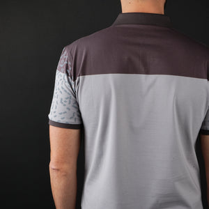Tricou Polo pentru bărbați - Ares - MALIBU - Maro cu gri