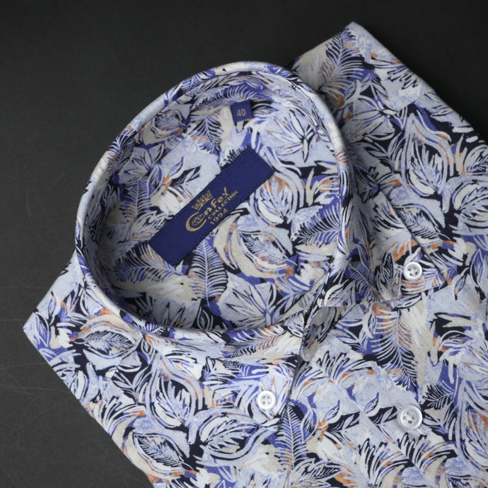 Cămașă Confex din in - BRACCIANO - Model floral - M2
