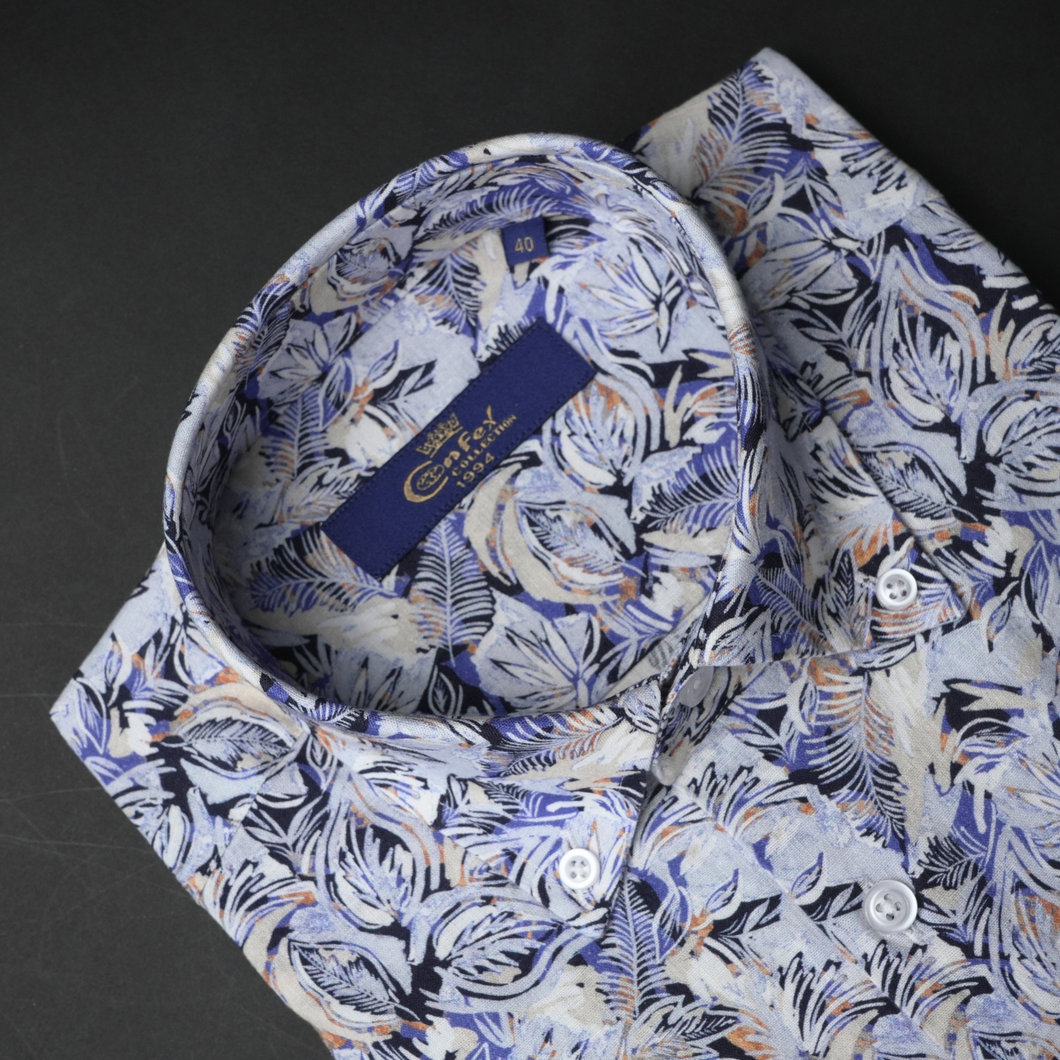 Cămașă Confex din in - BRACCIANO - Model floral - M2